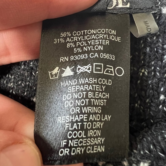 Nic + Zoe Medium Cardigan Knit Sweater Full Zip Reversible Black Gray Tunic Long - Picture 10 of 12